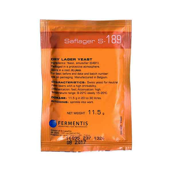 Saflager S-189 Dry Lager Yeast 11.5 Grams