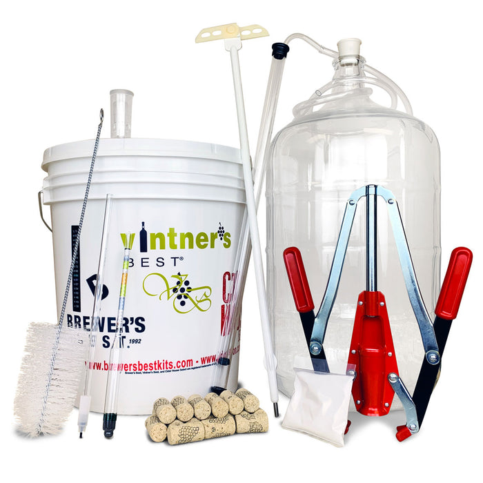 Deluxe Wine Making Starter Kit - for Grape, Concentrate, and Fruit Wines