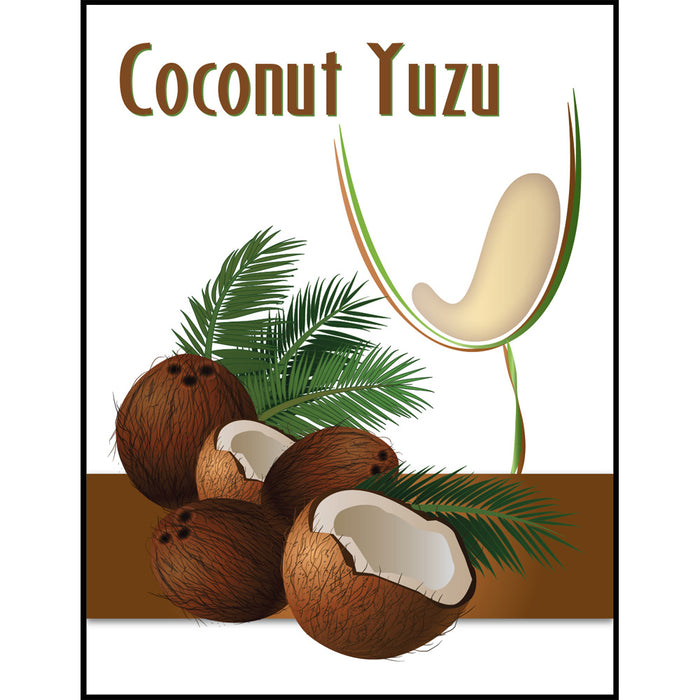 Coconut Yuzu Mist Wine Labels