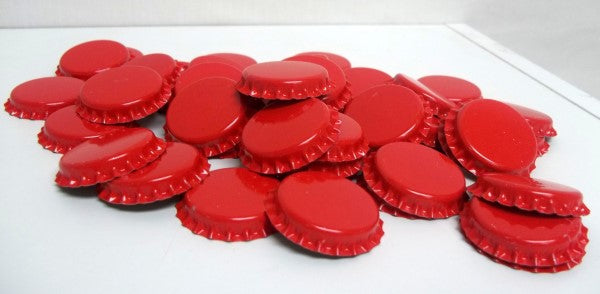Red Beer Bottle Caps (Crowns) - 144ct - with Oxy-Liner