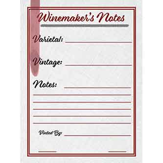 Winermakers Notes Wine Labels