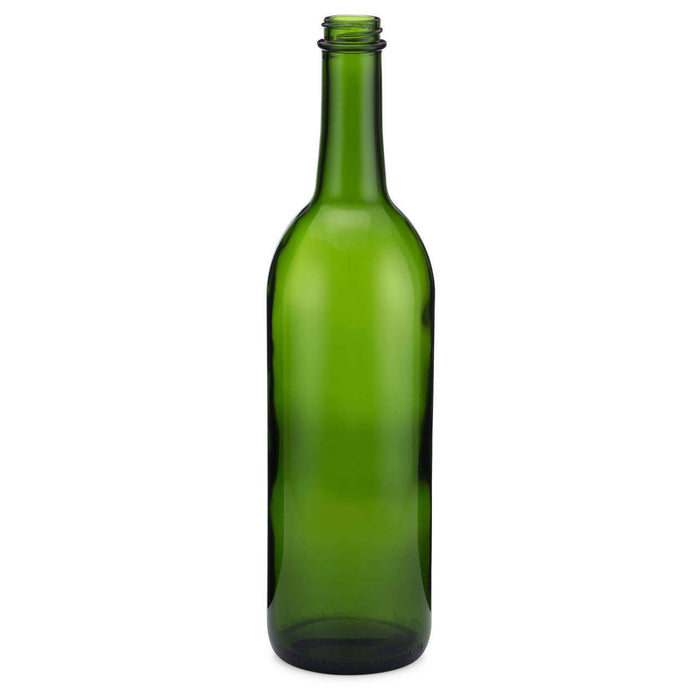Green - Bordeaux Style Screw Top Wine Bottles- 750ml - 12 per Case