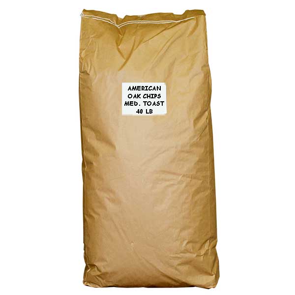 American Oak Chips - Light Toast - 40 Lb. Bag