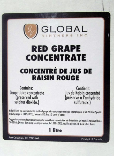 Red Grape Concentrate - 1 Liter Package
