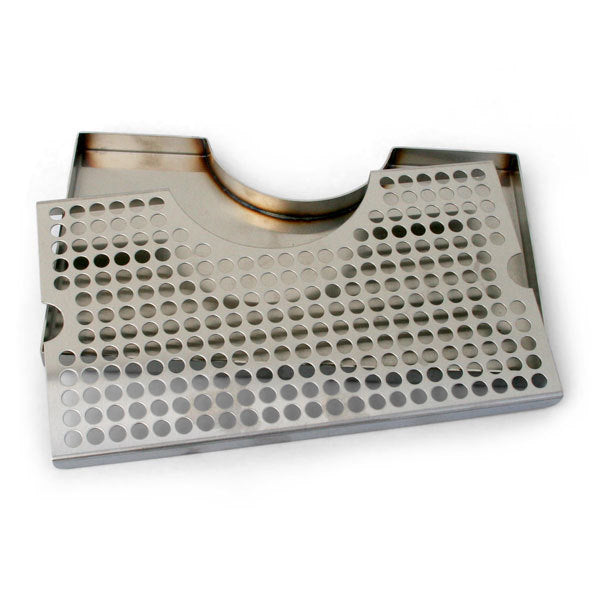 12 x 7 in. Brushed Stainless Steel Counter Mount Drip Tray w/Cutout