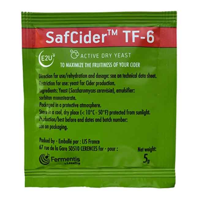 SafCider TF-6 Cider Yeast, 5g