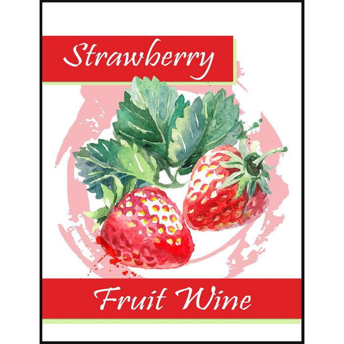 Strawberry Fruit Wine Self Adhesive Wine Labels, pkg of 30