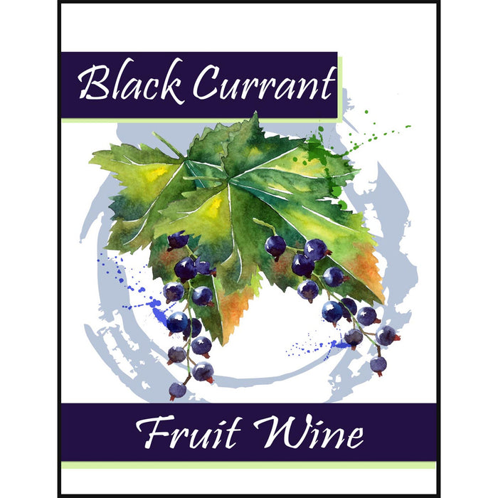 Black Currant Fruit Wine Self Adhesive Wine Labels, pkg of 30