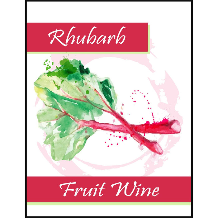 Rhubarb Fruit Wine Self Adhesive Wine Labels, pkg of 30
