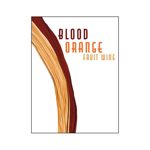Blood Orange Fruit Wine Self Adhesive Wine Labels, pkg of 30