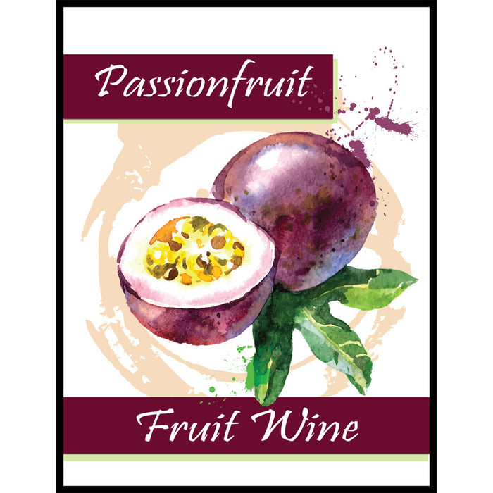Passionfruit Fruit Wine Self Adhesive Wine Labels, pkg of 30