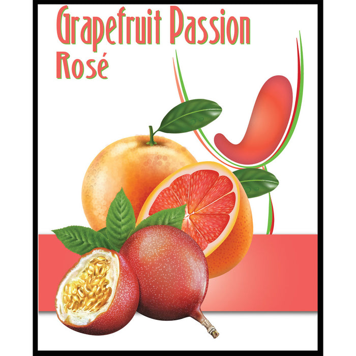 Grapefruit Passion Rose Fruit Wine Self Adhesive Wine Labels, pkg of 30