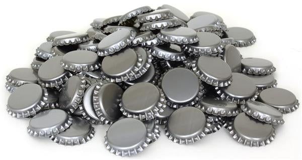Silver Beer Bottle Caps (Crowns) - 144ct - with Oxy-Liner
