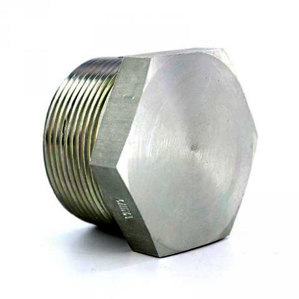 1/2" NPT stainless steel hex plug for brewing kettles. —