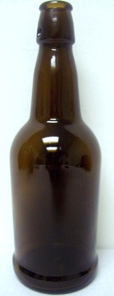 Amber EZ Cap Beer Bottles 16oz - 12 per Case - Caps Included