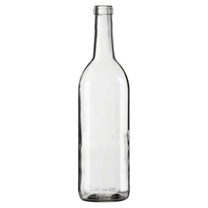 Clear Bordeaux Wine Bottles - 750ml - 12 per Case