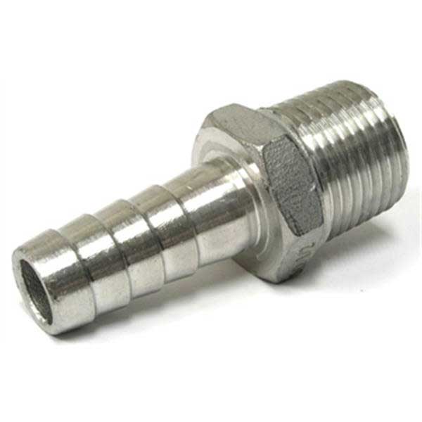 Stainless Steel 3/8" Barb to 1/2" Male NPT