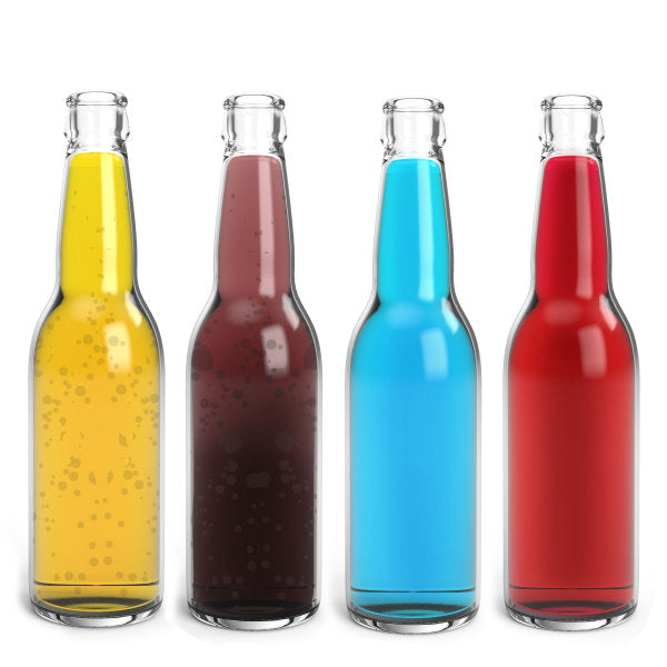 Clear Glass Beer Bottles - Case of 24