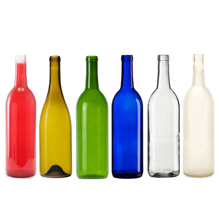 Colorful Mixed Wine Bottles - 750ml - 12 Per Case