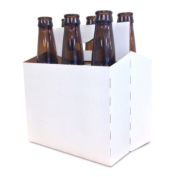 Beer Bottle Carrier - 6 Pack - White Coated
