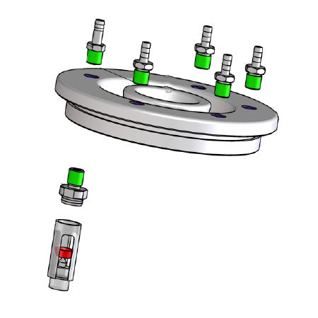 Lid Assembly for the Enolmaster Vacuum Overflow Vessel