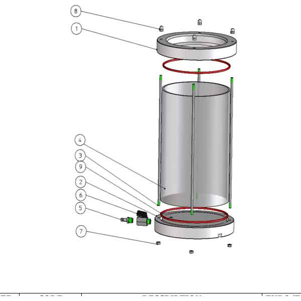 Large Red Silicone Internal O-Ring for Enolmaster Vacuum Overflow Vessel and Tandem Professional Filter Housing