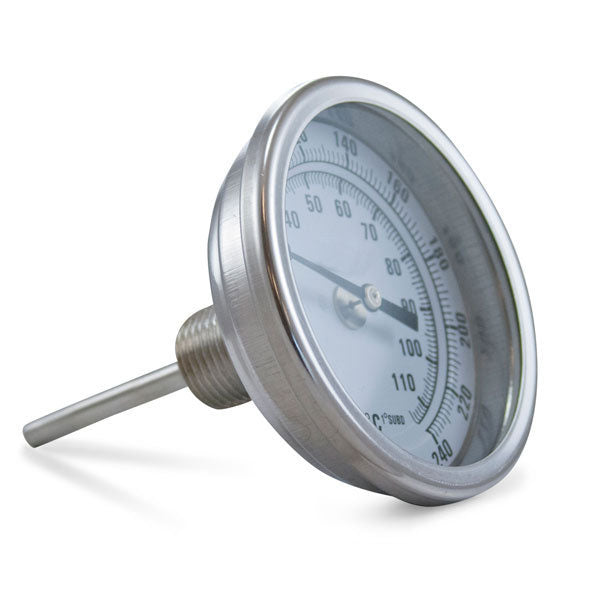 2.5 in. Stem Dial Thermometer - Stainless Steel —