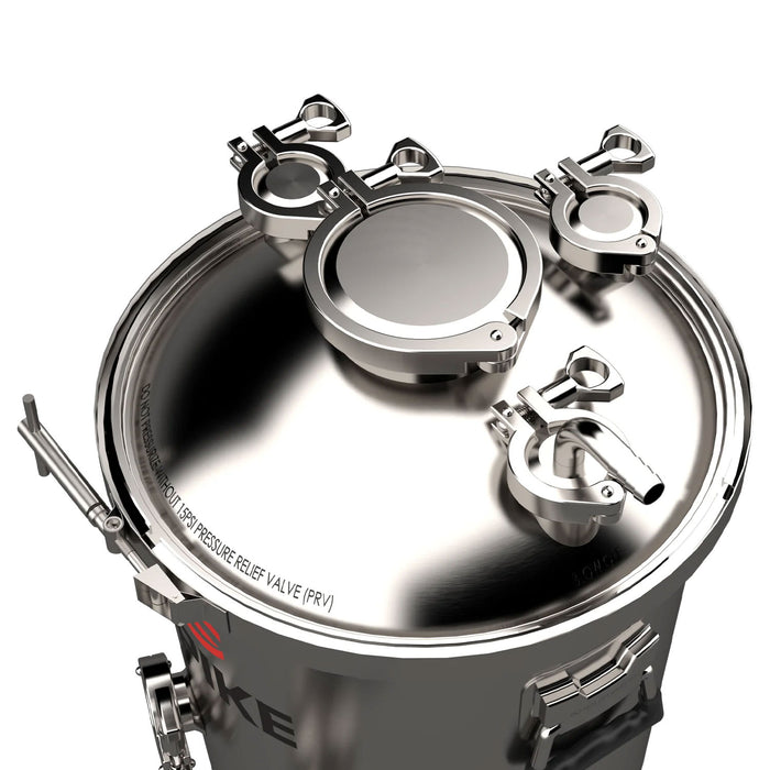 Spike Brewing Flex+ Stainless Steel Fermenter with Butterfly Valve and Pressure Capable Lid